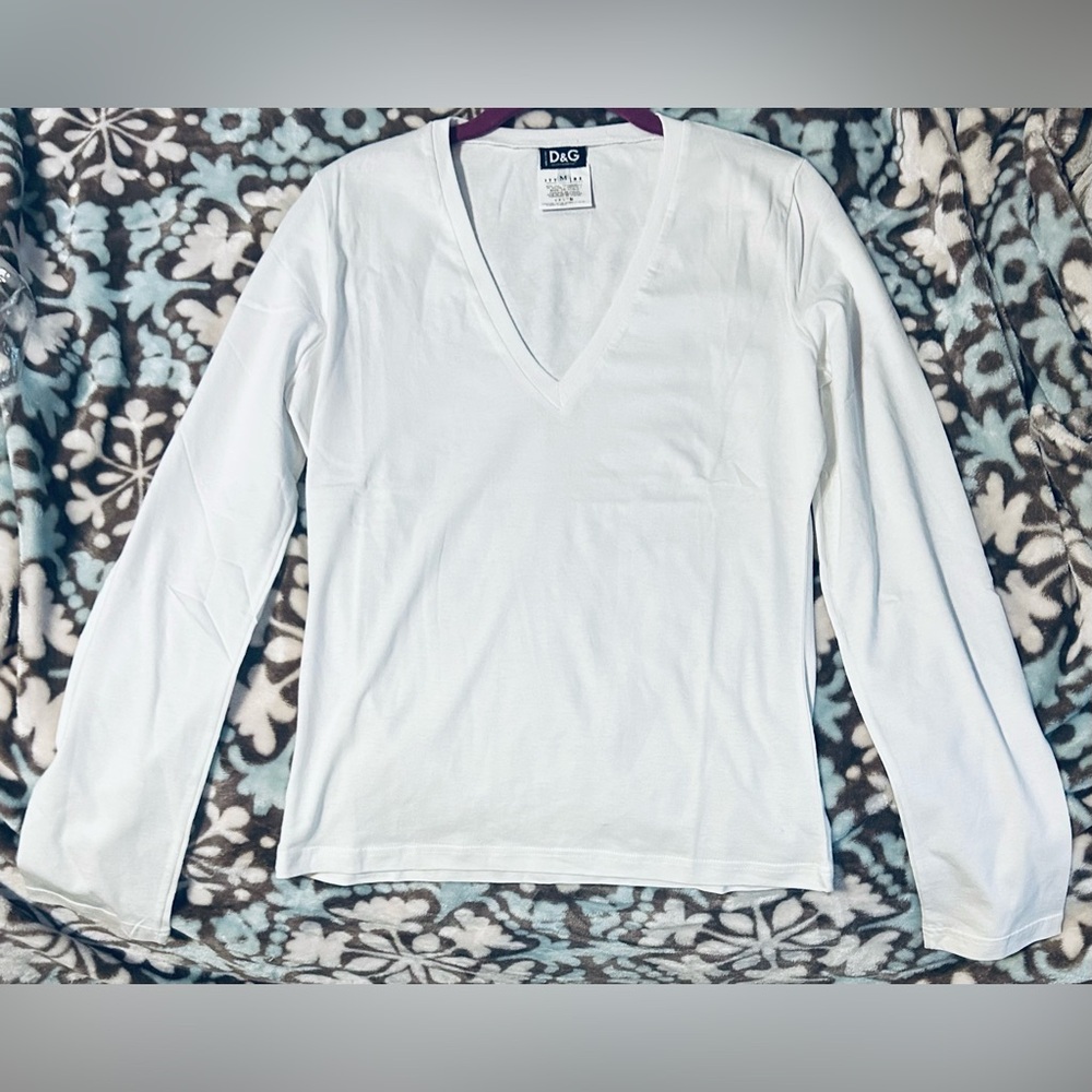 Dolce & Gabbana Classic White Long Sleeve Tee Size Medium New